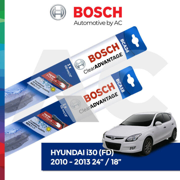BOSCH CLEAR ADVANTAGE WIPER SET FOR HYUNDAI i30 (FD) 20102013 (24"/18