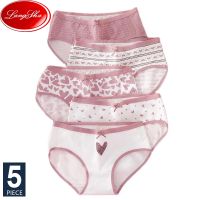 《Be love shop》Fashion Print 5Pcs Women‘s Panties Pure Cotton Breathable Underwear Seamless Cute Bow Young Girls Briefs Sexy Female Lingerie