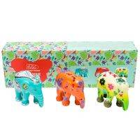 Elephant Parade Multipack Exotique 3x7cm (7cm) รูปปั้นช้างทำมือขนาดเล็กหลากสีสัน จากเชียงใหม่