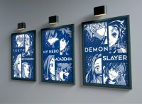 ญี่ปุ่น Anime Demon Slayer Tokyo Revengers โปสเตอร์ Wall Decor โปสเตอร์ Aesthetic Nursery Kids Room การ์ตูนภาพวาดผ้าใบ Art