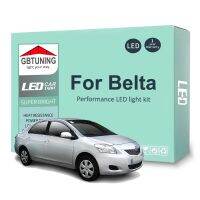 9ชิ้นชุดคิทสำหรับรถโตโยต้าหลอดไฟตกแต่งภายใน LED Belta 2006 2007 2008 2009 2010 2011 2012รถยนต์โดมทรังก์สำหรับอ่าน Canbus โคมไฟในบ้าน