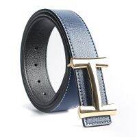 [A Motion] Luxury DesignerCowhide Belt Men HighWomen Strap For Jeans Waistband Blue