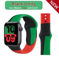 Strap For Apple Watch band 45mm 41mm 44mm 40mm 38mm 42mm Black Unity Sport Silicone smartwatch bracelet iWatch series 4 5 6 SE 7 Straps Straps