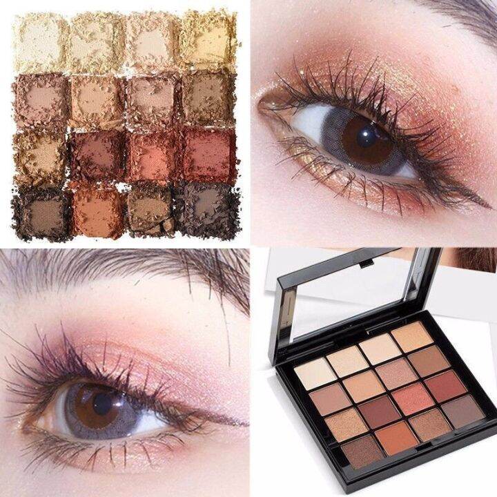 จัดส่งทันที-nyx-eyeshadow-palette-16-color-อายแชโดว์-เครื่องสำอาง-พาเลทอายแชโดว์-สีเอิร์-ธ-อายแชโดว์ไฮกลอส