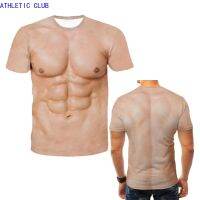 Ready Stock!  Novelty Mens Casual Short Sleeve 3D Chest Muscle Printing Graphic T-Shirt Funny Tops Tee