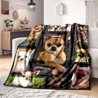 Flannel Blanket Animal 3D Chihuahua Dog Blanket Soft Plush Bedding Sofa Couch Throw Blanket Cozy Home Office Decor Blankets
