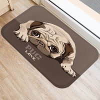 1pcs 40*60cm Cute Dog Pattern Anti-Slip Suede Carpet Door Mat Doormat Outdoor Kitchen Living Room Floor Mat Rug Home Decor 48046