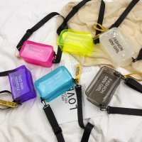 Chic Hologram Crossbody Small Clear Purse Fashion PVC Jelly Tote Bag Candy Color Shoulder Messenger Bag Transparent Laser Crossbody Bag