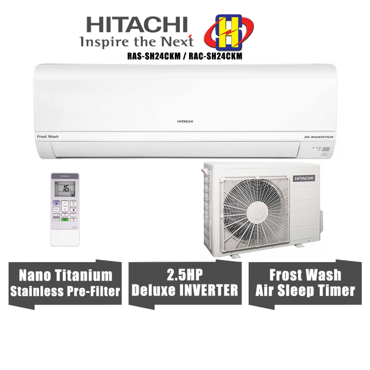 Hitachi Air Conditioner (2.5HP) Deluxe Vector DC Inverter Frost Wash