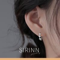 ต่างหูเงิน ตุ้มหูเงิน ต่างหูเพขร ประดับด้วยเพชร CZ เรียบหรู by Sirinn Jewelry
