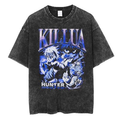 [มีสินค้า]เสื้อยืดโอเวอร์ไซส์ killua hunter x hunter ovp คิรัว ผ้าฟอก