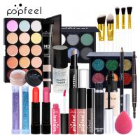 24PCSSet Full Makeup Sets Beauty Cosmetics Kit Eyeshadow Lipstick Eyebrow Pencil Lip Gloss Brush Powder Puff With Makeup Bag