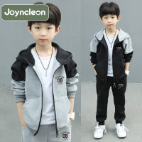 JoynCleon ชุดเด็กเสื้อแจ็คเก็ตเด็กกลางและใหญ่เสื้อสเวตเตอร์ถักเด็ก Hooded Casual กีฬา2ชิ้นชุด