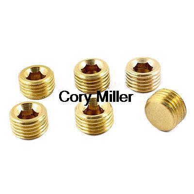 Air Pipe Fittings 1/4"PT Male Thread Hex Socket Brass Plugs Caps Pipe Fittings Accessories