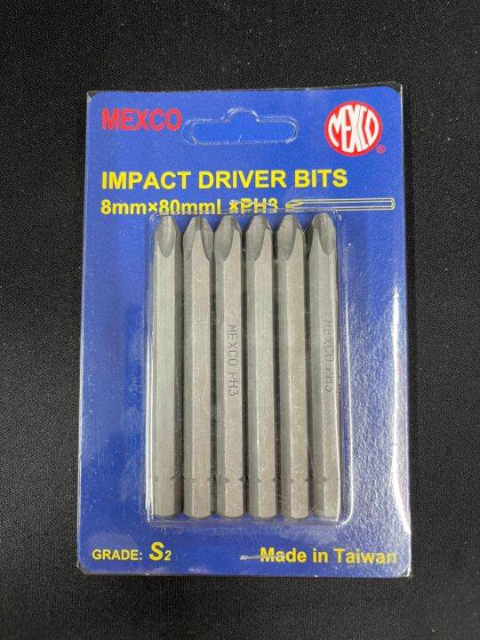 ยกแผง-mexco-ดอกไขควงตอก-ปลายแหลม-ทู่-แบน-ดอกไขควง-ดอกใส่สว่าน-impact-driver