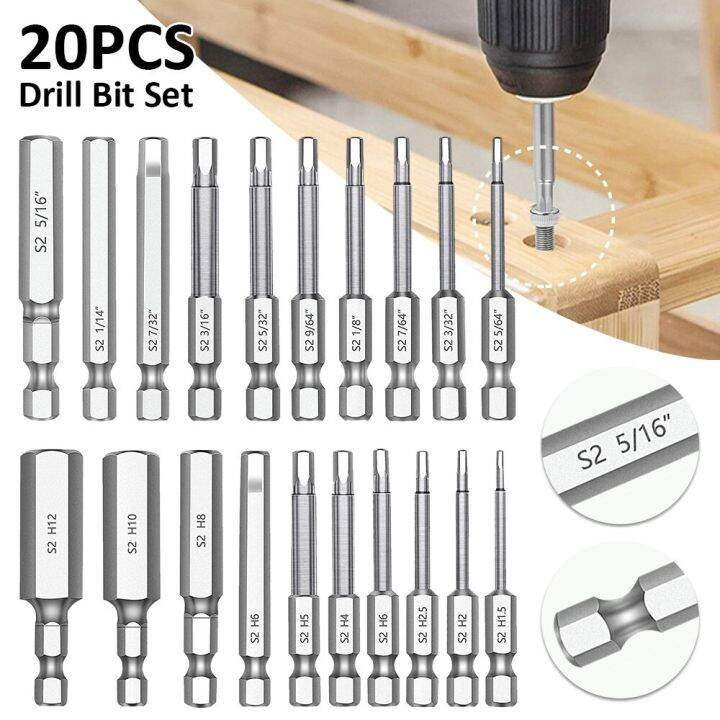 Screwdriver Bit Set 20Pcs Set Hex Head Allen Wrench Drill Bit Set