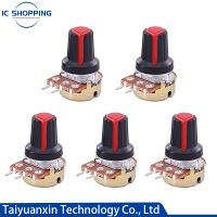 5PCS WH148 Single Linked Potentiometer with Cap B1K 2K 5K 10K 20K 50K 100K 500K 1M Handle Length 15mm Adjustable Resistance