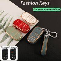 shirunzhouyusenbaihuoma เคสหุ้มกุญแจรถ TPU สำหรับ Jeep Renegade Compass Grand Cherokee สำหรับ Chrysler 300C Wrangler Dodge Car Accessaries Keychain