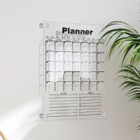 Acrylic Whiteboard Calendar Monthly Weekly Planner Clear Dry Erase Board for Wall Home Office Reusable Wall Calendar No Magnetic