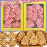 【lz】♨  Cortadores De Biscoito Do Dia Das Bruxas DIY Pressable Biscuit Moldes Pumpkin Ghost Stamp Fondant Embossing Molde De Decoração Do Bolo Suprimentos De Cozimento