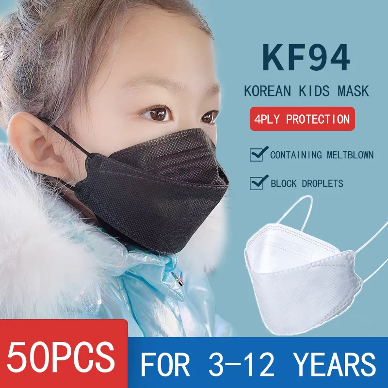 Bigsales 50PCS KF94 for Kids face mask Mask medical 4 ply Protection  Korean Version Mask