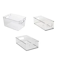 Set of 16 Refrigerator Organizer Bins - Plastic Pantry Organization and Storage Baskets - Food Fridge Organizers