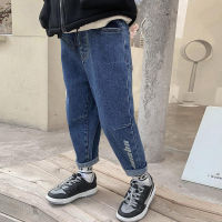 IENENS 4-11 Years Kids Boys Casual Clothes Trousers Boy Slim Straight Jeans Baby Children Wear Fashion Denim Clothing Pants Elastic Waist Bottoms