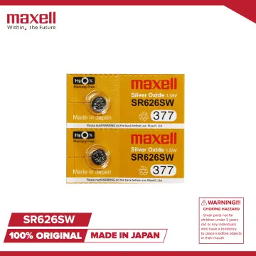 Pila MAXELL 377 - SR626SW - Made In Japan - Original - Pack De 3