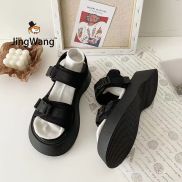 JingWang Free Shipping Miễn phí vận chuyển Giày thể thao nữ đế dày màu đen