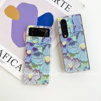 [พร้อมส่ง] ปลอก Samsung Galaxy Z Flip4 Fold4 Flip3 Fold3 5G เคส Phone Case ใหม่ Vintage ภาพวาดดอกไม้โทรศัพท์กรณีซิลิโคนนุ่ม2022