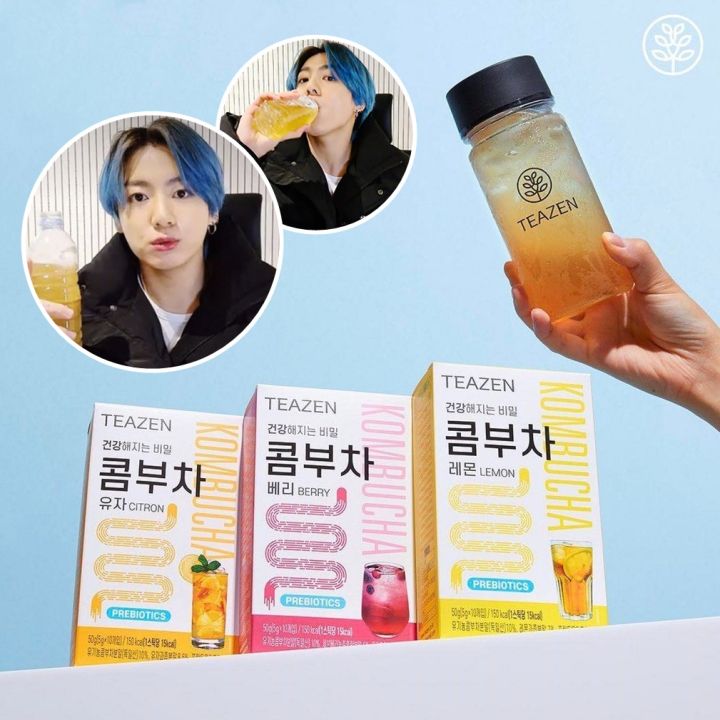 teazen-kombucha-tea-ทีเซ็น-คอมบูชา-1-กล่องมี-10-ซอง-เครื่องดื่มชาหมัก-ชาจองกุก