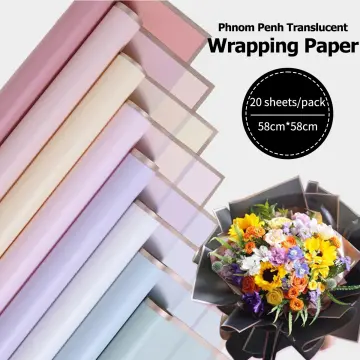 20pcs/set Flower Wrapping Paper Korean Pearlescent Paper Gift