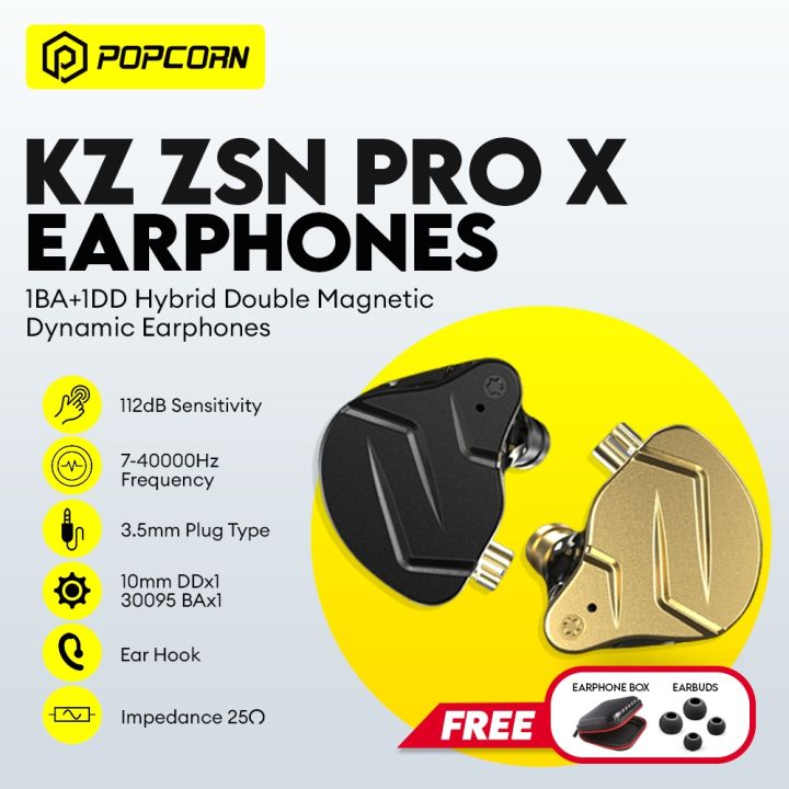 KZ ZSN Pro X Metal Earphones 1BA 1DD Hybrid Technology HiFi Bass Earbuds in  Ear Monitor