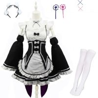 Anime Ram/Rem Lolita Maid Cosplay Costumes Vestido Re:Zero Kara Hajimeru Isekai Seikatsu Halloween Costumes For Women Loli Dress