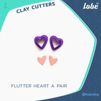 Flutter Heart Shape A Cutter (Pair)/ Clay Cutter Tools/  Polymer Clay Cutter/ แม่พิมพ์กดดินโพลิเมอร์ทำต่างหูรูปทรงหัวใจฟลัตเตอร์