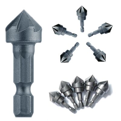 HH-DDPJ1pc 90 Degree Countersink Drill Chamfer Bit 1/4" Hex Shank Carpentry Woodworking Angle Point Bevel Cutting Cutter Remove Bur