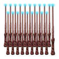 20 Piece Wizard Wand Sound Illuminating Toy Wand 14.2 Inch Brown Plastic For Kids Girls Boys Costume Cosplay Accessory Halloween Party