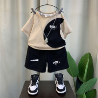 Childrens Clothing Boys Short-Sleeved Suit 2023 New Fashion Baby Summer Clothes Boys Korean Style Cool Handsome Fried Street Clothes