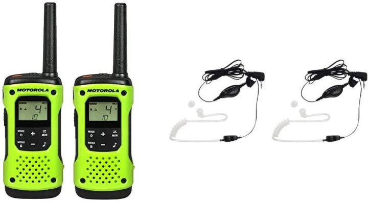 Motorola Solutions T600 Talkabout Radio, Pack Bundle with Motorola 1518  Surveillance Headset with PTT Mic, Black, White T600 Talkabout  Surveillance Headset Lazada