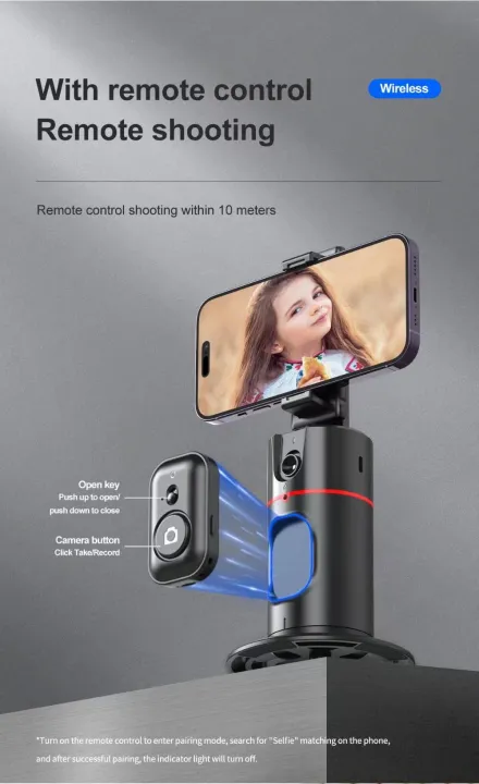 0telesin-p02-ถ่ายภาพอัจฉริยะ-gimbal-selfie-360-rotation-auto-face-tracking-360-การติดตามใบหน้าอัตโนมัติ-360