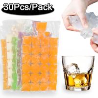 30/10PCS Disposable Heart Round Shaped Ice Cube Bag Ice Ball Maker Transparent Faster Freezing Ice-Making Mold Bag Kitchen Tools