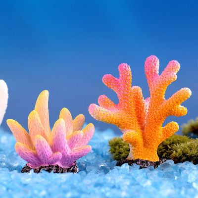 Carmelun ปะการังประดิษฐ์ขนาดเล็กสีสันสดใส,ของขวัญปลาสวยงามน่ารักตกแต่งเรซินคละสีแฟชั่นงานประดิษฐ์ศิลปะ Diy ตกแต่งตู้ปลา