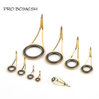 Pro Bomesh 18.1G 9Pcs Kit Gold Spinning Fishing Rod Guide Set Kit Stainless Steel Guide DIY Fishing Guide Rod Accessory