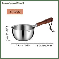 FineGoodWell หม้อหลอมขี้ผึ้งด้ามยาวทำจากสแตนเลสสตีลมีกลิ่นหอมแบบ DIY สบู่ช็อคโกแลตเนยแฮนด์เมดสบู่เหยือกกาแฟอุ่น