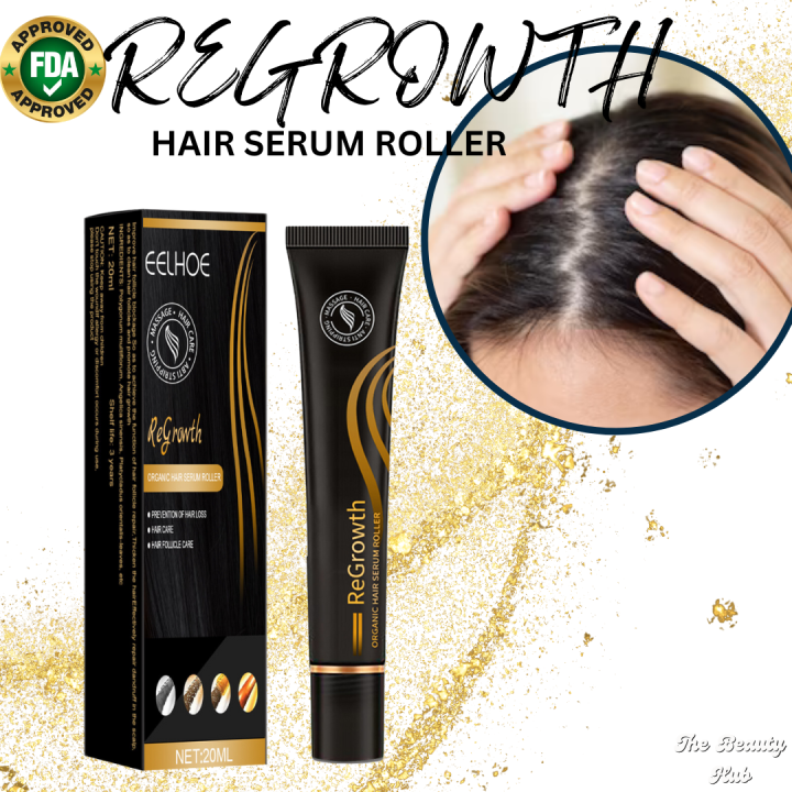 Regrowth Organic Hair Serum Roller Set Biotin Hair Growth Serum Triple Roll On Massager Hair 3248