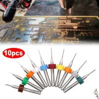 CROSSALISON 10pcs ความแข็งสูงสูง โลหะผสมเหล็กทังสเตน ไมโครไมโครไมโคร ดอกสว่าน PCB ดอกสว่านคาร์ไบด์ มินิมินิ 0.1มม.-1.0มม.