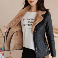 [COD] 2022 New Leather Jacket Short Blazers Coat Fleece Double-faced Fur Outerwear Jackets