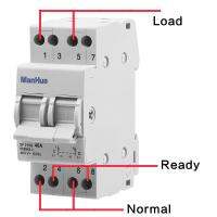 ManHua สวิตช์แยกถ่ายโอน63A 2ขั้ว,สวิตช์40A แบบแมนนวลเบรกเกอร์ป้องกันแรงดันเกินรางติดตั้งดิน