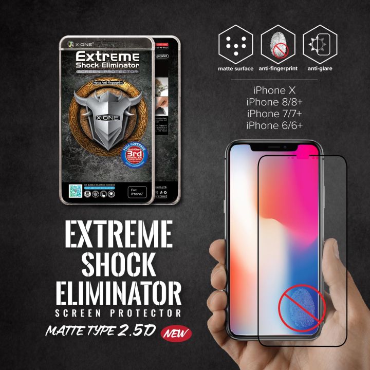 apple-iphone-6s-plus-x-one-full-coverage-extreme-series-matte-ป้องกันลายนิ้วมือปกป้องหน้าจอ