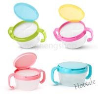 【hot sale】 ☈▧◕ C01 Kids Snack Cup Baby Anti-spill Bowl Spill-proof Baby Double-handle Snack Container Biscuits Bowl Toddler Feeding Bowl